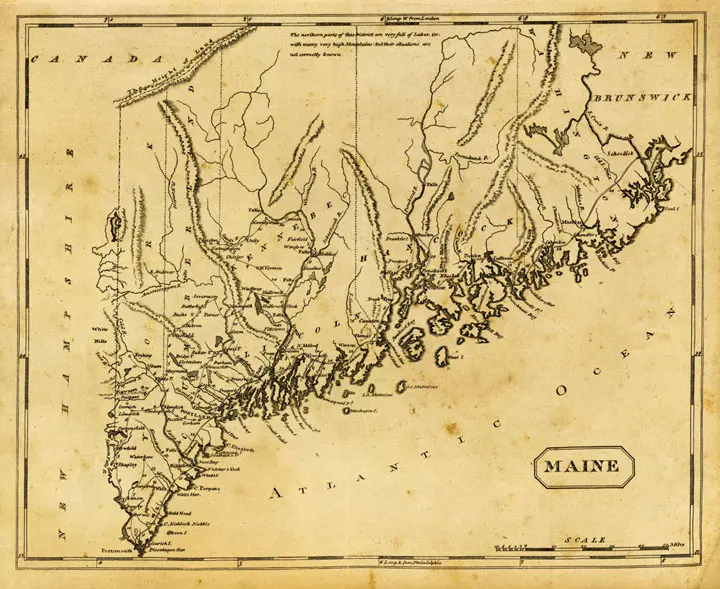 an old map of Maine