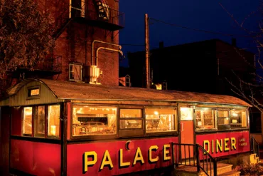 The Palace Diner, Maine's oldest dining car, in Biddeford, Maine