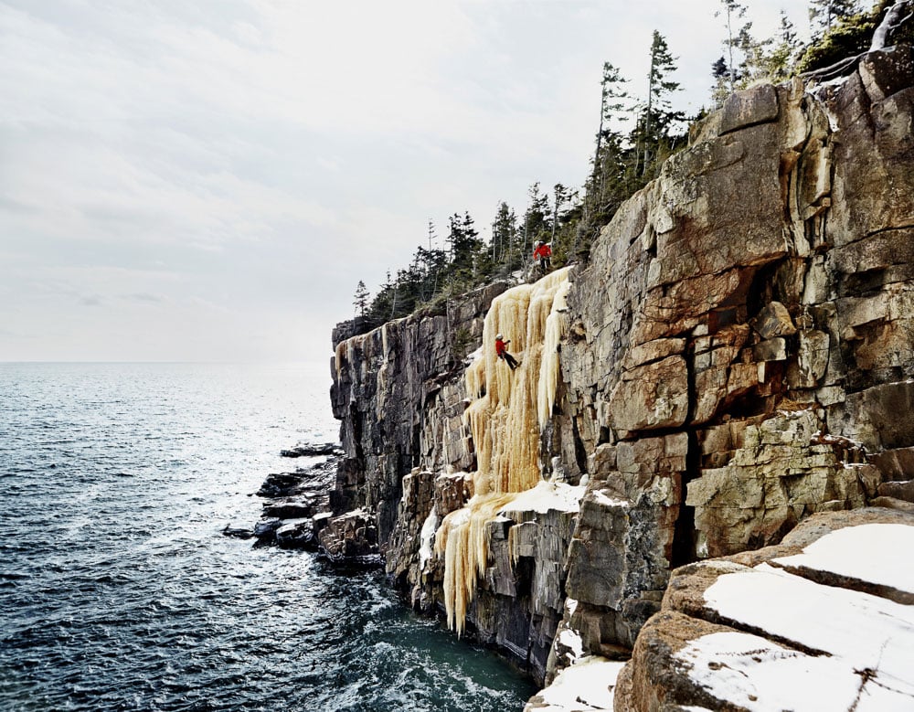 Ice climbers at Otter Cliff are among the hardcore outdoor rec types who've long known of Acadia's winter pleasures. Hire a guide, rope, up, and head out.