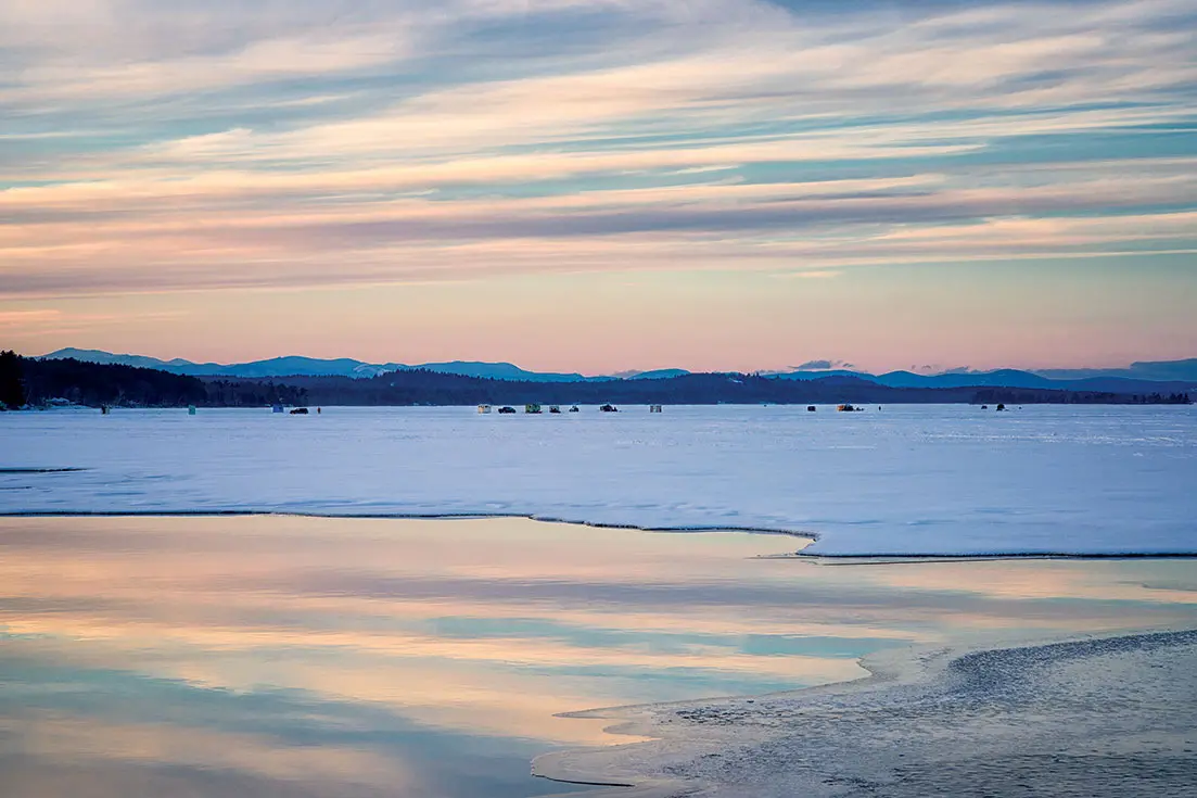 ice out on a Maine lake