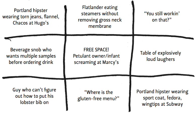 Maine Restaurant Mini-Bingo