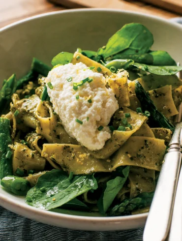 Pappardelle with Arugula Walnut Pesto Recipe