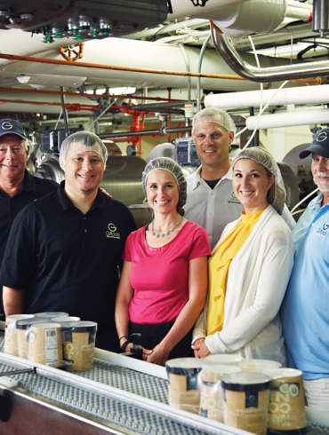The Gifford’s Ice Cream dynasty, from left: Roger Gifford, JC Gifford, Lindsay Skilling, Ryan Porter, Samantha Gifford, and John Gifford.