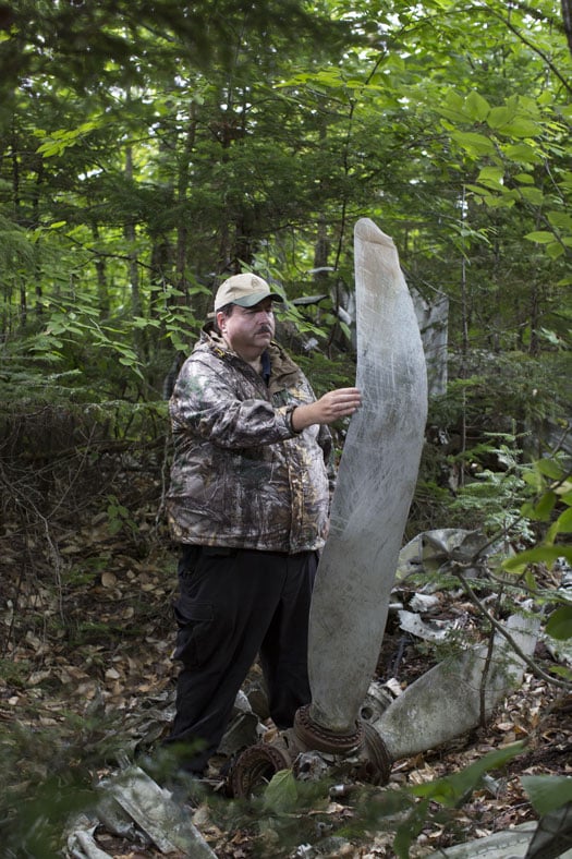 Aviation archaeologist Peter Noddin at one of Maine's many fatal World War II plane crash sites