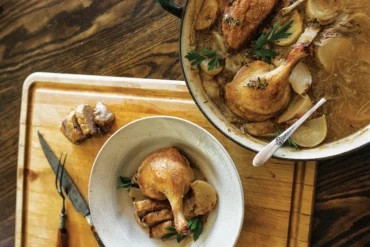 Braised duck with Turnips and Apple Brandy
