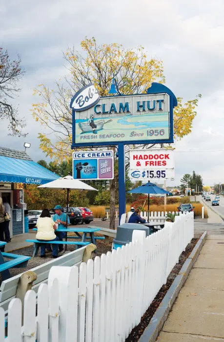 Street signage from Bob's Clam Shack