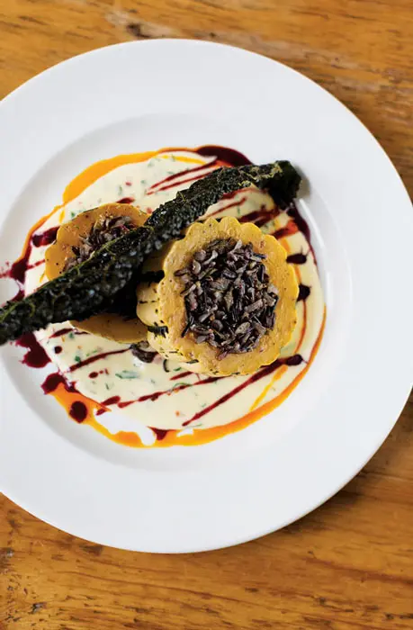 Plated food from The Black Birch restaurant.