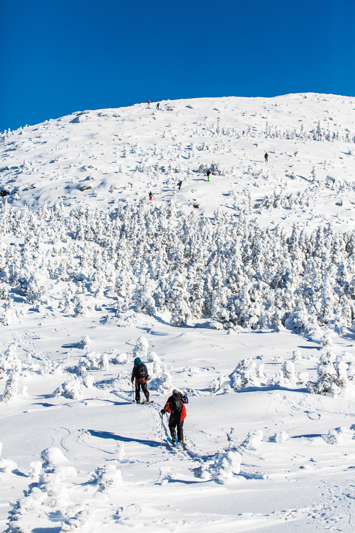 you'll have to hike a bit to backcountry ski in Maine