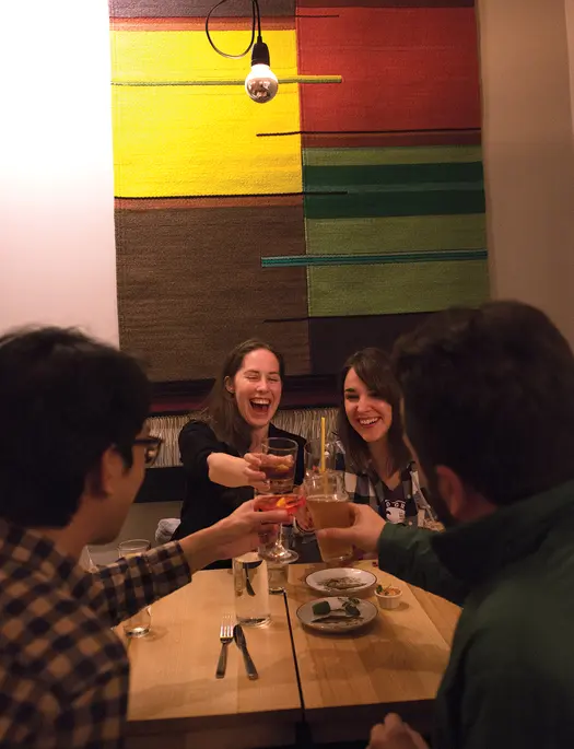 Friends toasting drinks