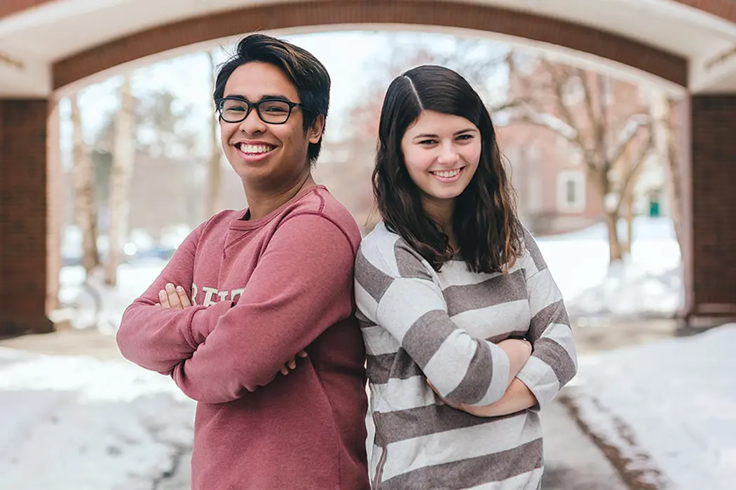 Students standing side by side