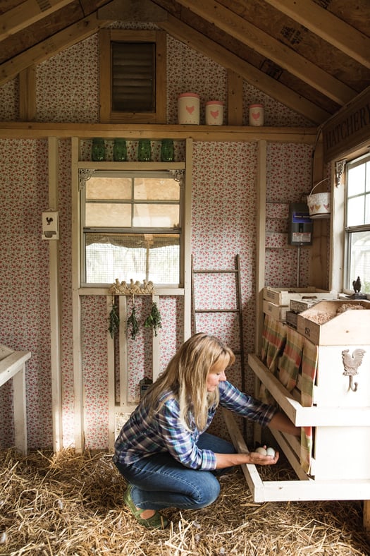 lisa tending to eggs