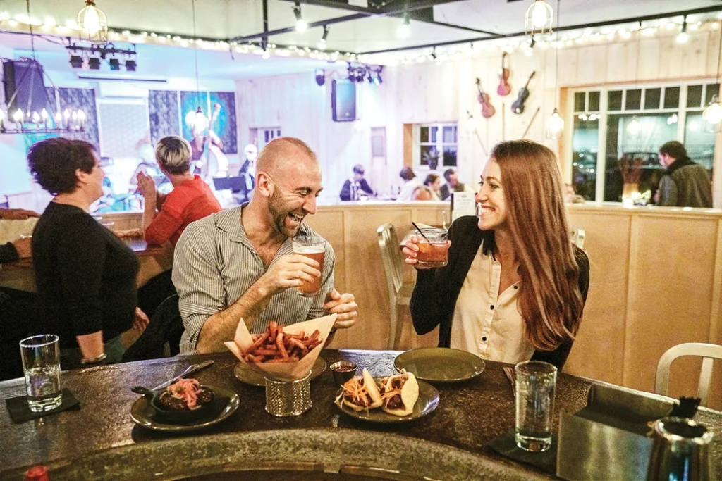 two people eating
