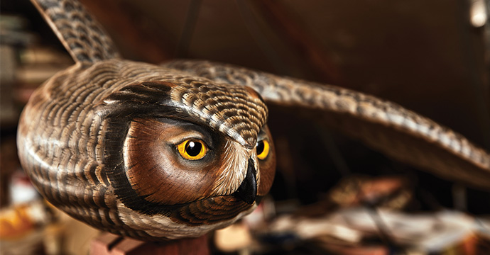 Owl carved by Steve Brettell