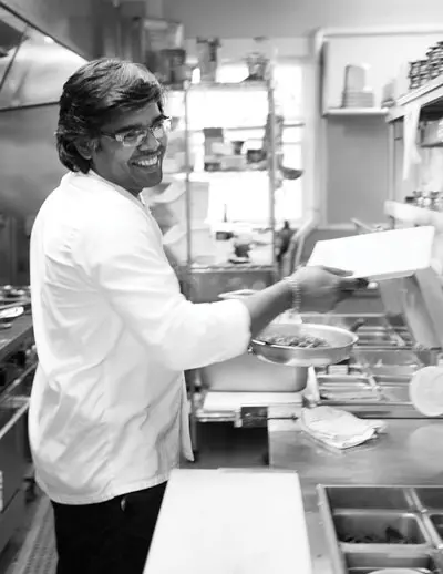 Sous chef Bala Muthu in the kitchen.