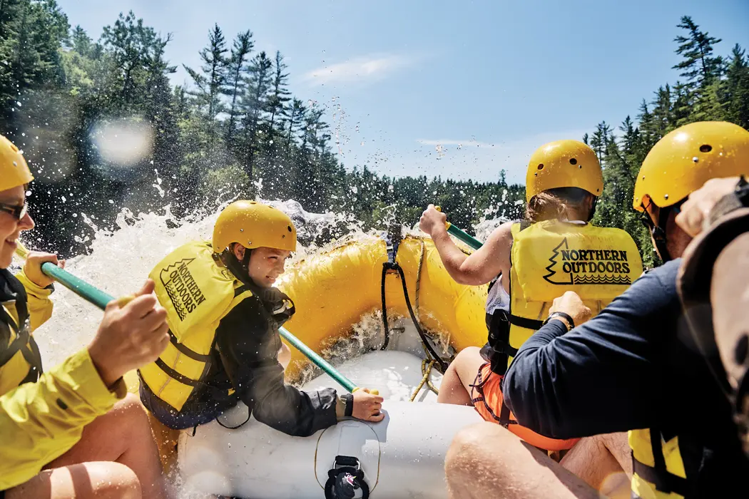 group rafting down Kennebec River
