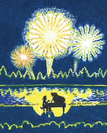 Illustration of person playing piano - Mount vernon classical meets pop concert