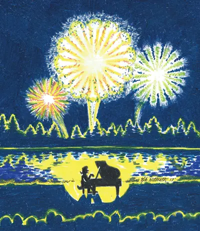 Illustration of person playing piano - Mount vernon classical meets pop concert