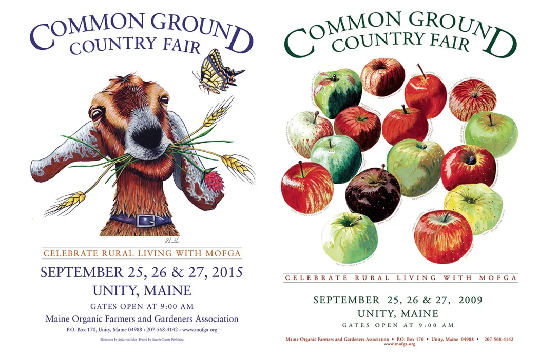 Common Ground Country Fair’s annual posters - goat and apples