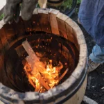 Barrel on fire