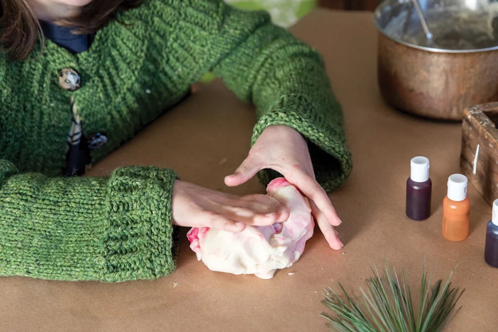 Christmas Tree (and Candy Cane) Play Dough