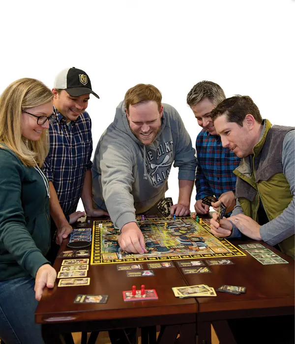 group of people playing board game