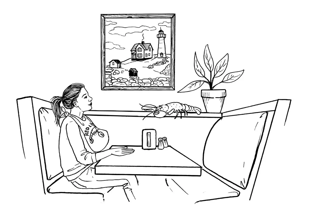 Illustration of person dining at Red Lobster