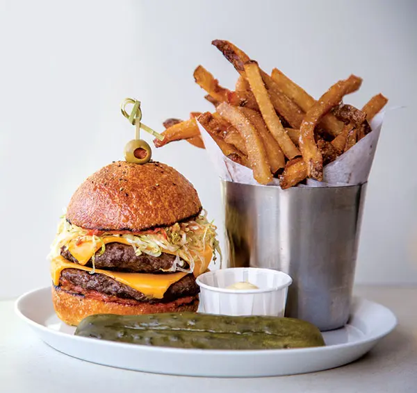 Burger and fries