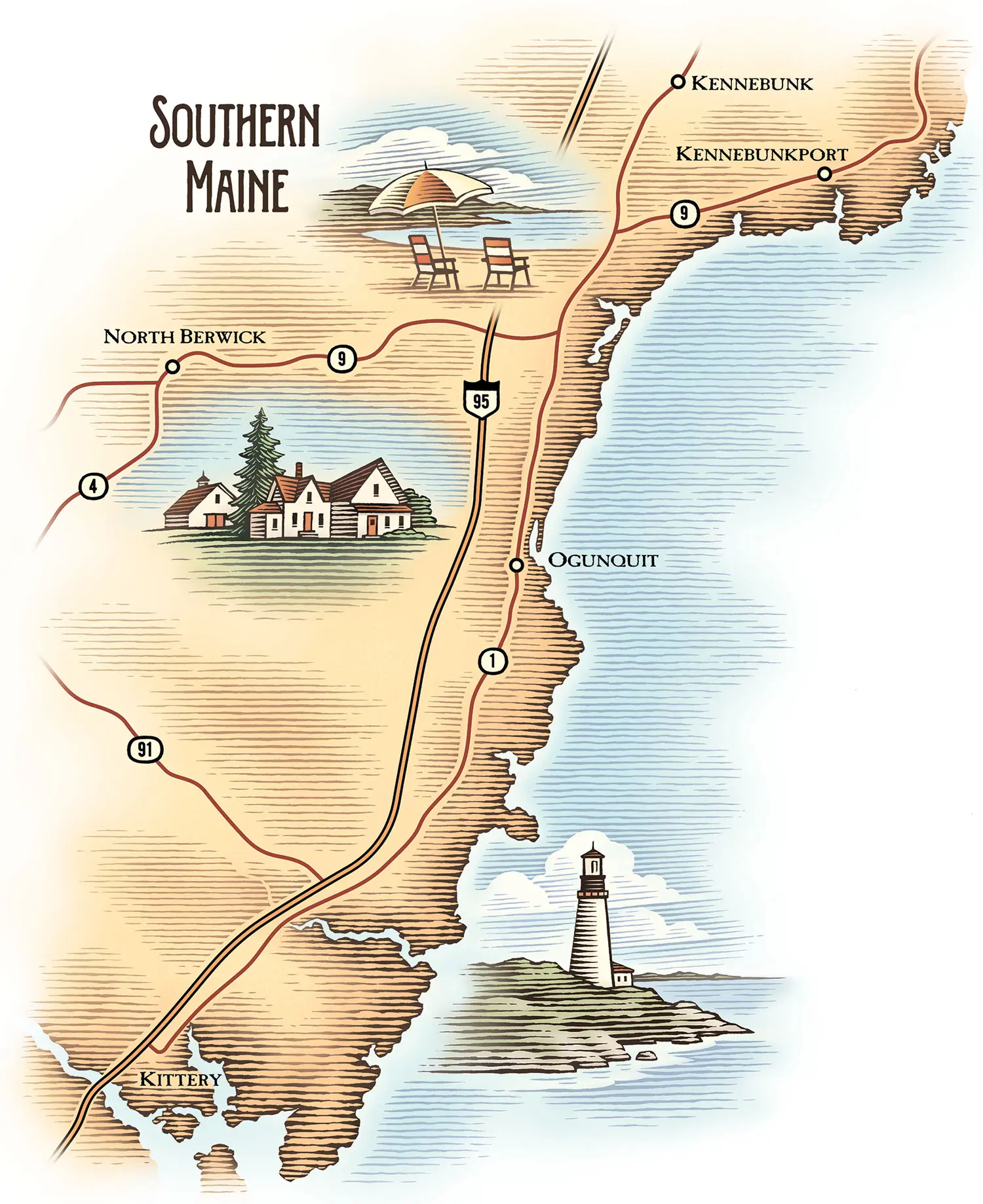 Southern Maine Art Spots Map