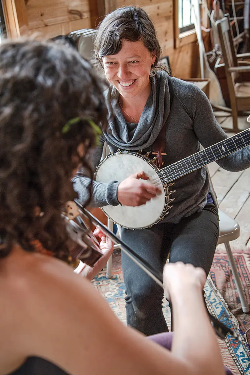The Gawler Sisters are typical of the string bands that play Oyster River’s bimonthly pizza nights.