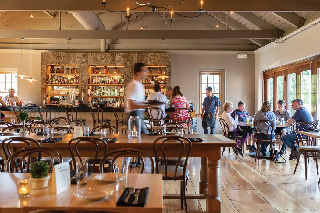 The Pearl dining room got a substantial renovation, including restoration of the wide pine floors