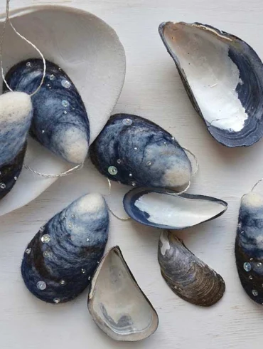 Michelle Provencal's mussel shell ornaments