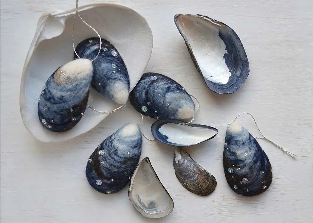 Michelle Provencal's mussel shell ornaments