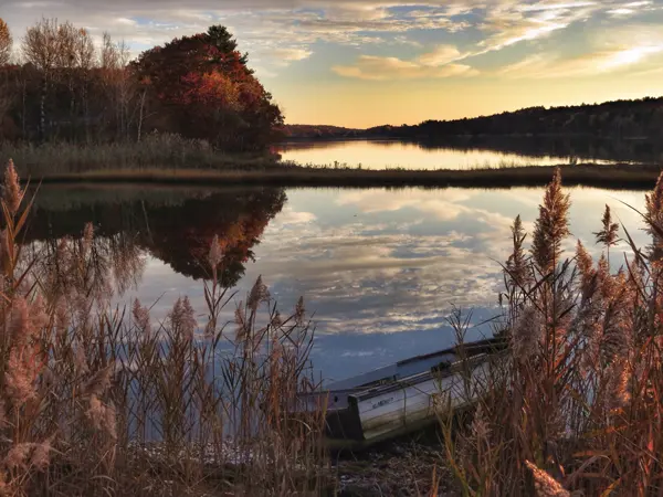 An autumn scene on the New Meadows River.