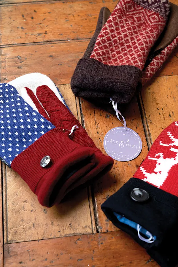 Jack & Mary Designs thrift store mittens