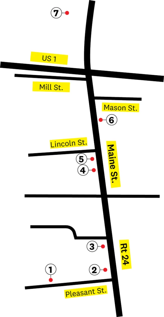 map of downtown Brunswick Maine