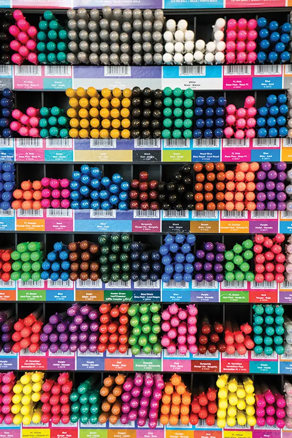 Colorful markers at The Mix.