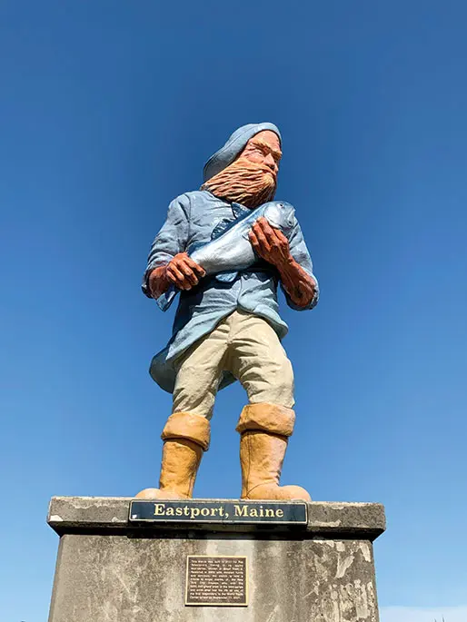 Eastport, Maine's 12-foot fisherman statue