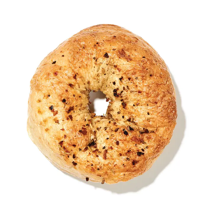 Maine's Best Bagels, Water's Edge Kitchen & Bakery, rosemary garlic bagel