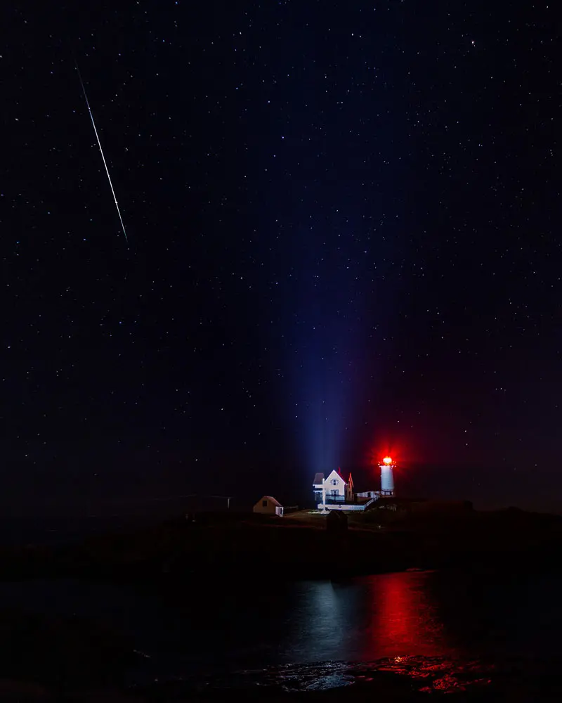 Geminid Meteor Shower at Nubble Light