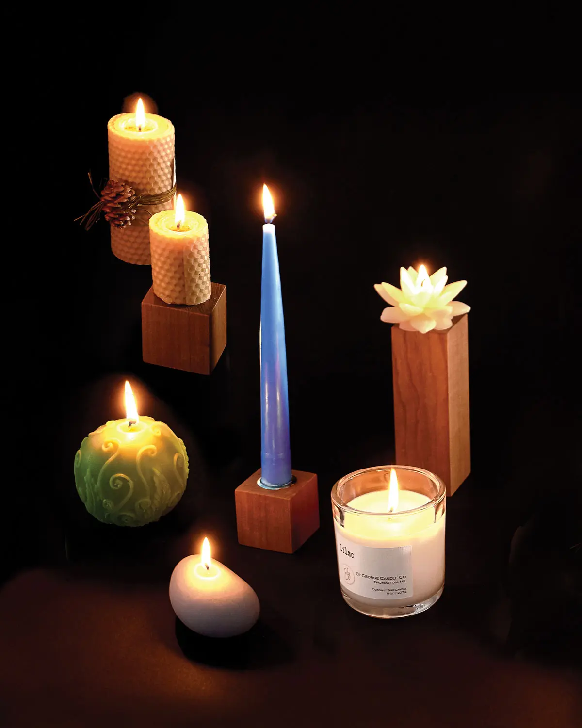 five maine-made candles