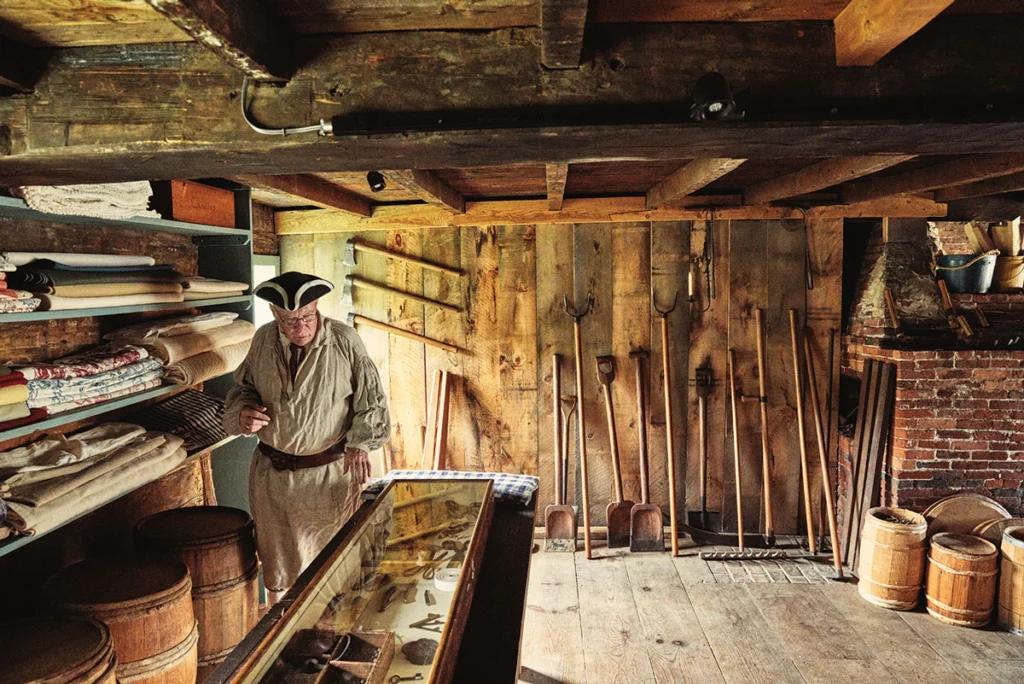 A reenactor at Old Fort Western