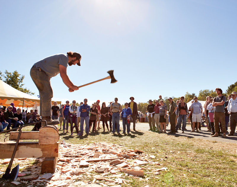 Woodcraft demos are just part of the fun at Common Ground.