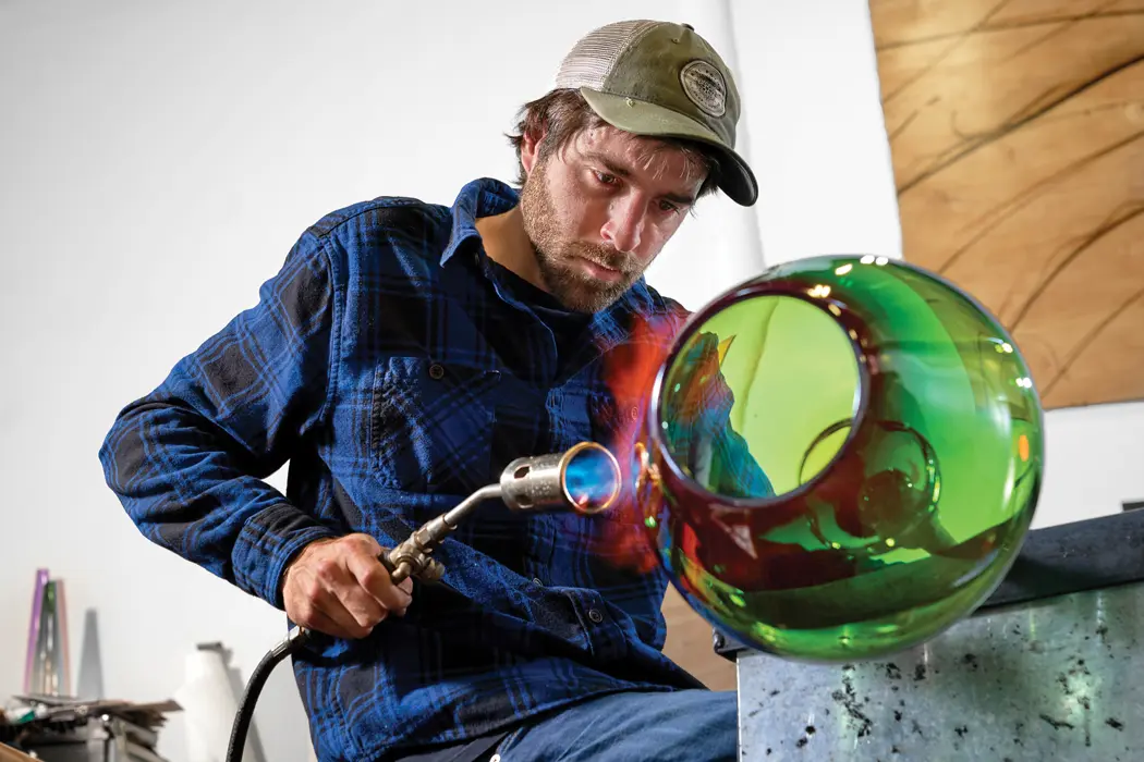 Joseph Webster in his Biddeford studio