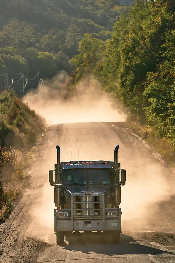 Logging truck on the Golden Road