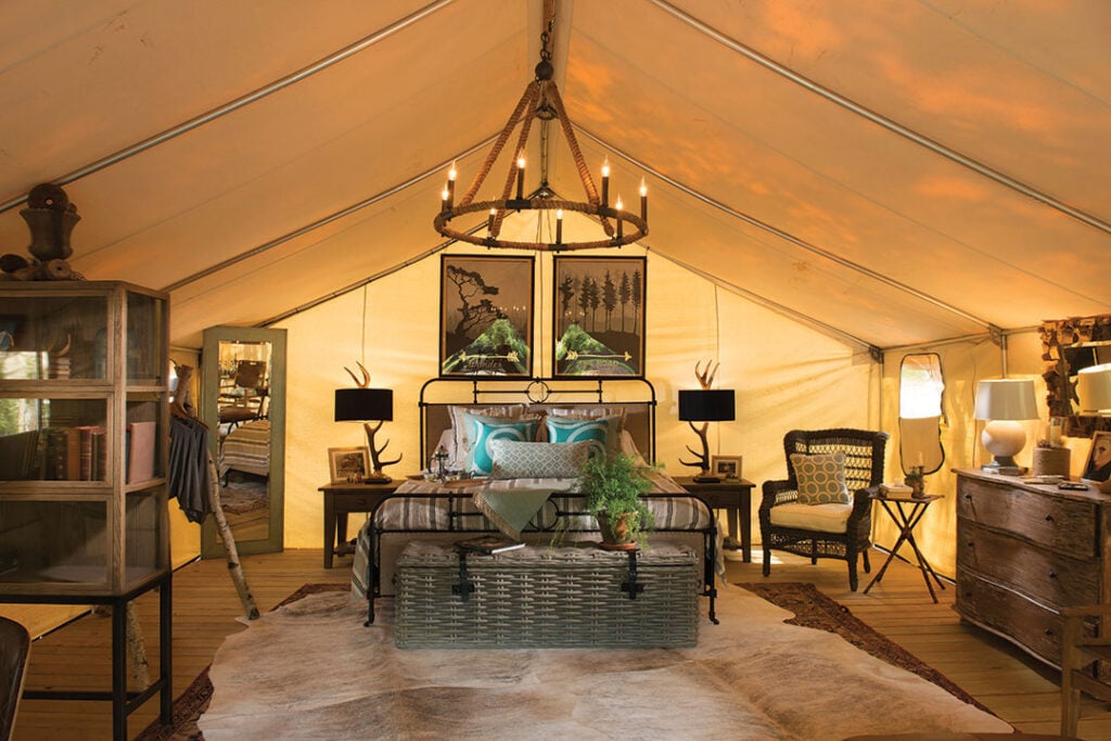 The Wanderlust tent at Sandy Pines Campground.