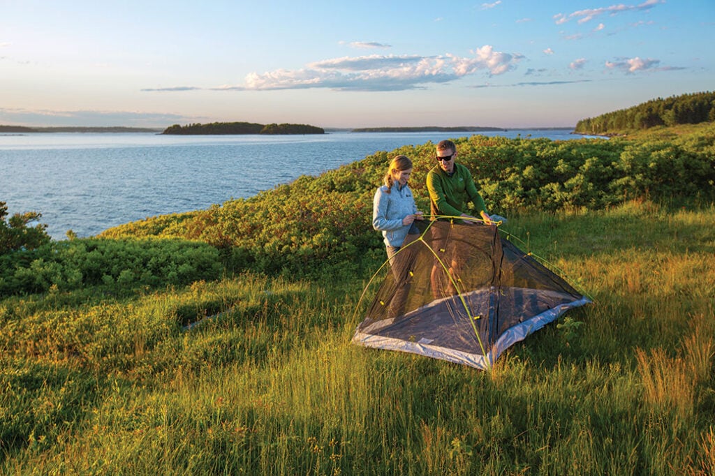 The meadow campsite on Whaleboat Island.