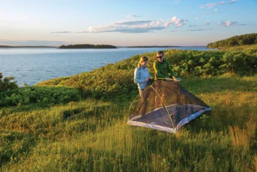 The meadow campsite on Whaleboat Island.