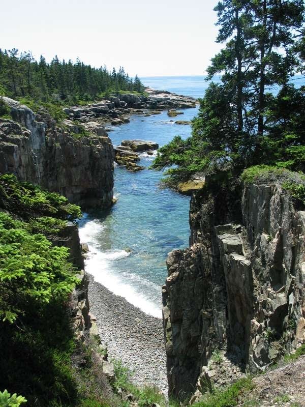 The coast of the Schoodic section of Acadia National Park, near Schoodic Woods Campground.