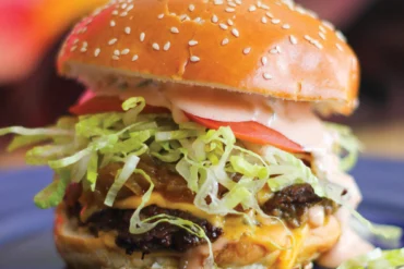 The AnchoBurger at Ancho Honey in Tenants Harbor, Maine