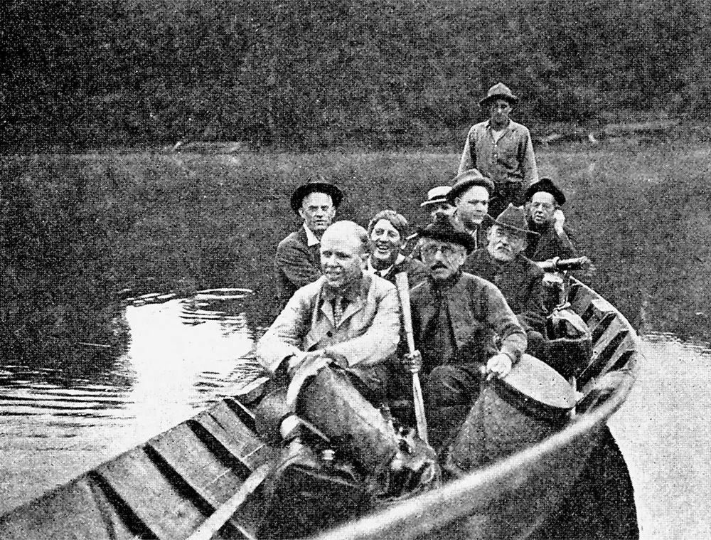 Percival Baxter, fellow legislators, the state’s chief warden and fish-and-game commissioner exploring what would become Baxter State Park